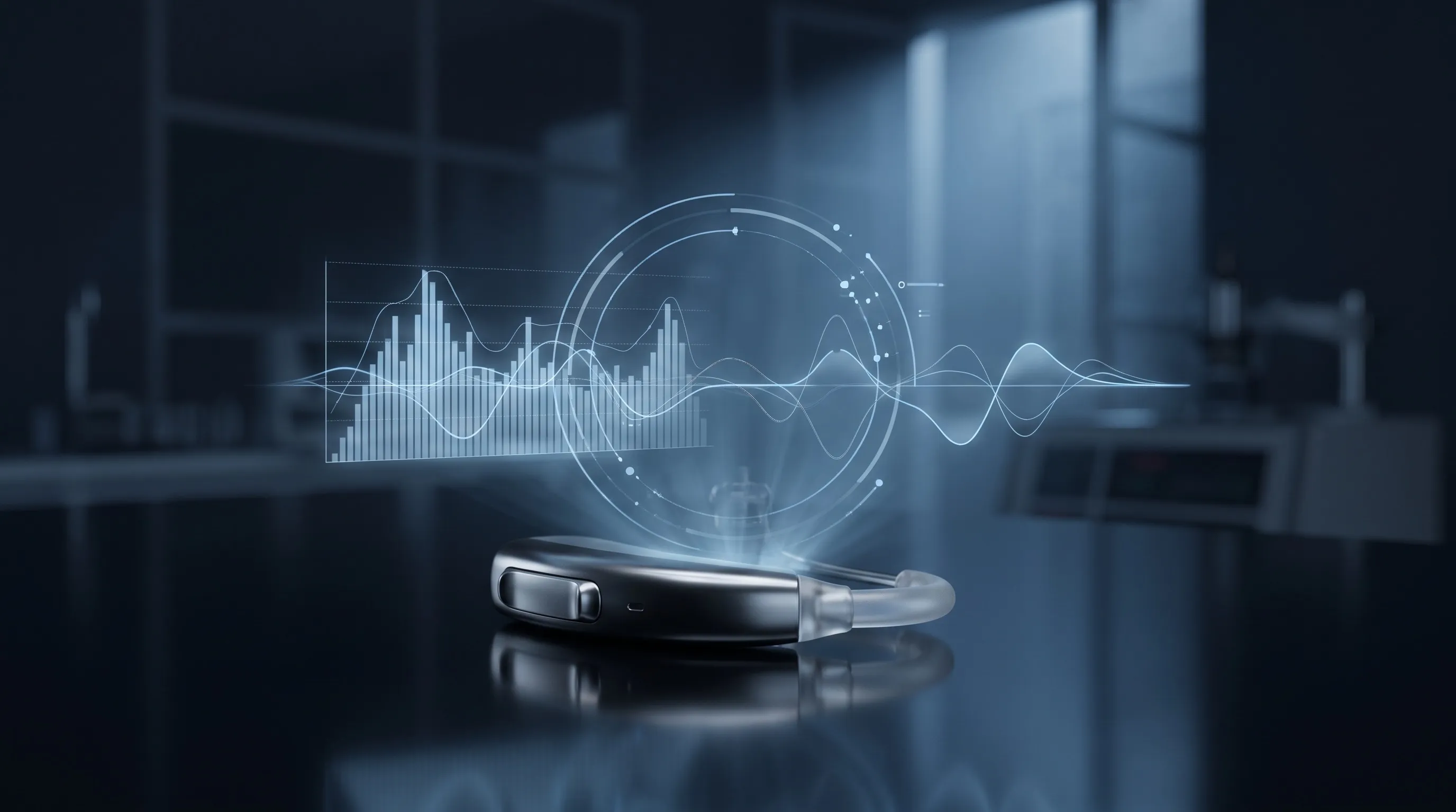 Apparecchio acustico con visualizzazione olografica delle frequenze sonore — ricerca e sviluppo NPA